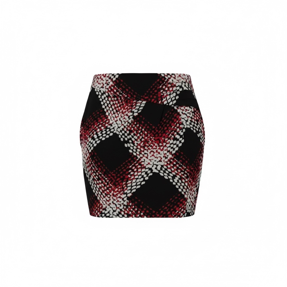 Worthington Red and Black Checkered Mini Skirt